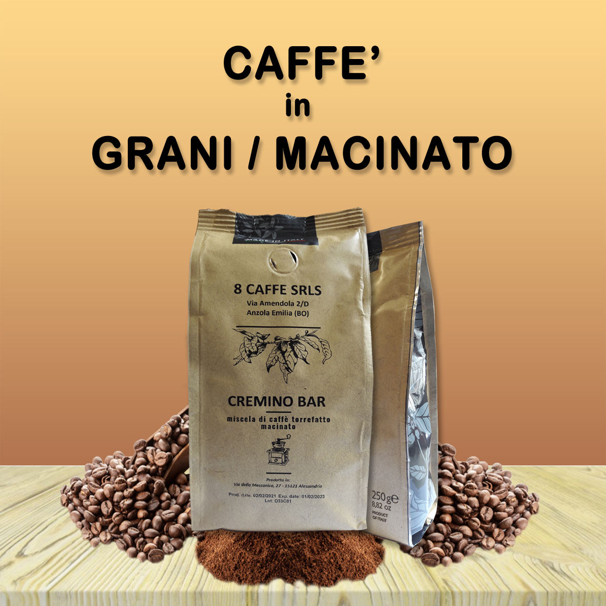 Caffè in grani e macinato